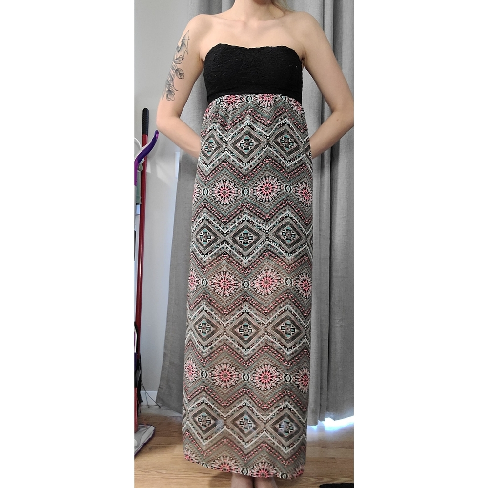 Strapless maxi dress